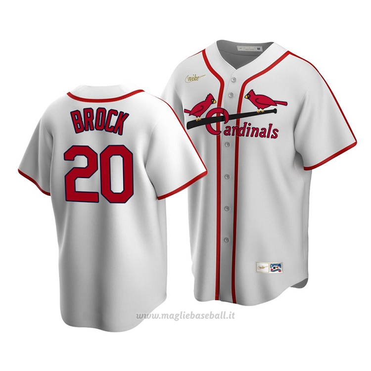 Maglia Baseball Uomo St. Louis Cardinals Lou Brock Cooperstown Collection Primera Bianco